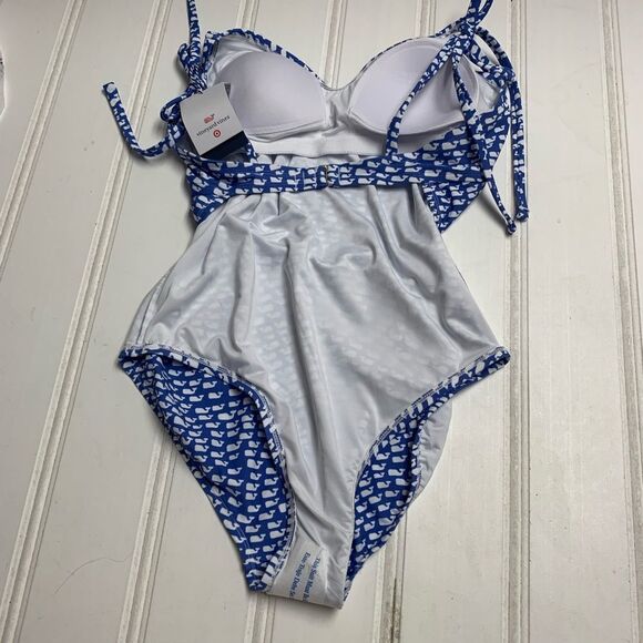 Vineyard Vines Target 2X Bathing Suit Swim One Piece Blue Whale Printed Beach - Picture 7 of 9